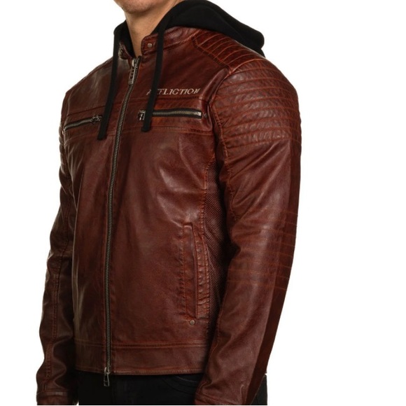 Affliction Code of Honor Jacket NWT Vegan Leather Embroidered Back Zip Up - Picture 8 of 15